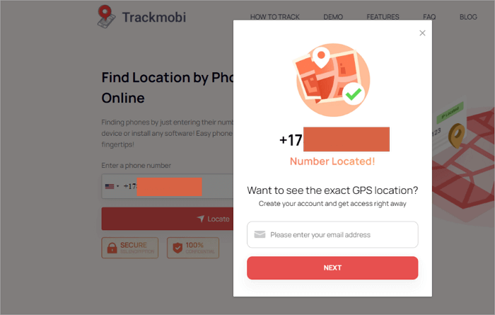 tracking phone number with Google map using trackmobi