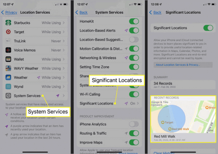 iphone location history by date