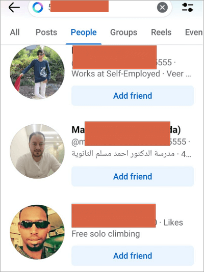 find facebook friends by phone number on app